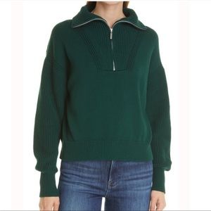 La Ligne Green Half-Zip Sweater